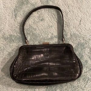 90s Tommy Hilfiger faux croc little black purse